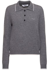 MSGM Wool Blend Knit Polo Sweater