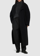 MSGM Wool Blend Long Coat W/scarf