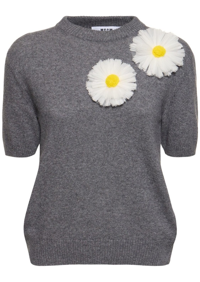 MSGM Wool Blend Short Sleeve Sweater