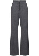 MSGM Wool Blend Straight Pants W/ Zip