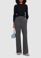 MSGM Wool Blend Straight Pants W/ Zip