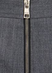 MSGM Wool Blend Straight Pants W/ Zip