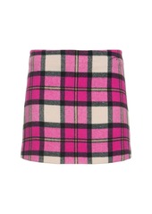 MSGM Wool Blend Tartan Mini Skirt