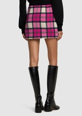 MSGM Wool Blend Tartan Mini Skirt