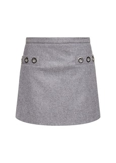 MSGM Wool Knit Embellished Mini Skirt