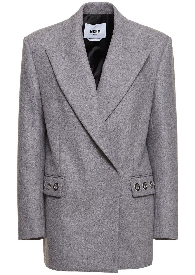 MSGM Wool Knit Single Breast Blazer