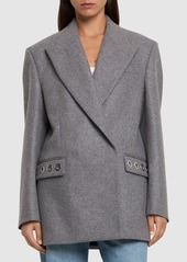 MSGM Wool Knit Single Breast Blazer