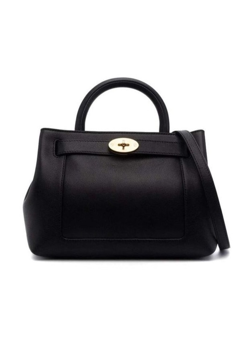 Mulberry Black Hand bag with Single Handle and Gold-tone Details in Leather Woman