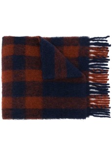 Mulberry fringed check scarf