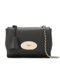 Mulberry 'Lilly' Black Shoulder Bag with Twist Lock Closure in Leather Woman