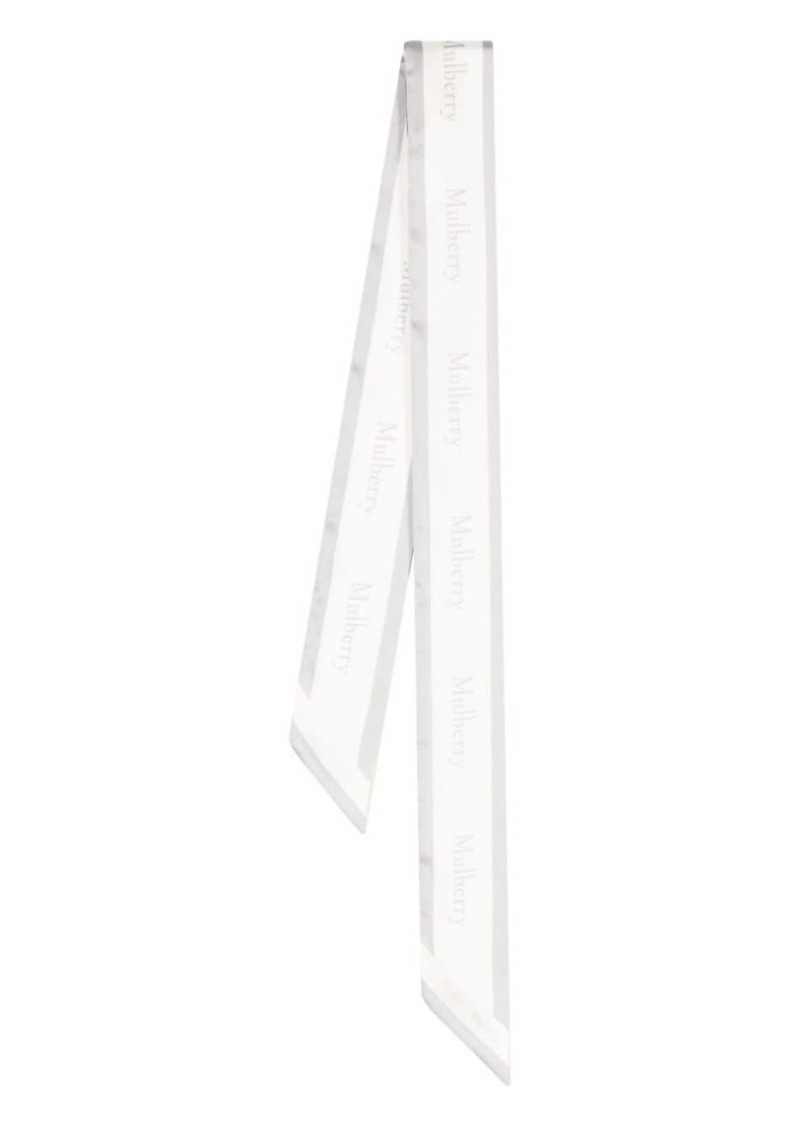 Mulberry logo-border skinny scarf