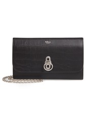 Mulberry Amberley Matte Croc Embossed Leather Clutch in Black at Nordstrom