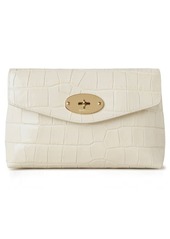 Mulberry Darley Shiny Croc Embossed Leather Cosmetics Pouch