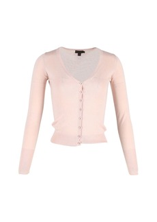 Mulberry Fitted Cardigan in Pink Cotton