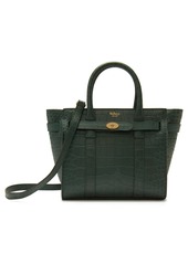 Mulberry Mini Bayswater Zipped Croc Embossed Leather Tote