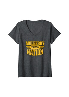 Womens Mulberry High School Nation 2025 HS V-Neck T-Shirt