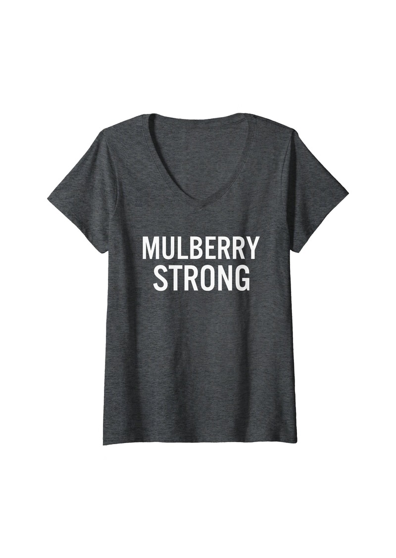 Womens Mulberry High School Strong V-Neck T-Shirt