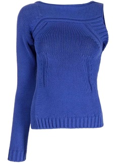 Nº21 asymmetric cut-out knitted top