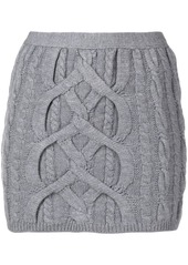 Nº21 cable-knit wool-blend skirt
