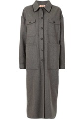Nº21 contrast-trim single-breasted coat