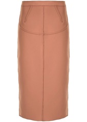 Nº21 exposed-zip panelled pencil skirt