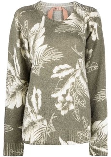 Nº21 floral jacquard sweater