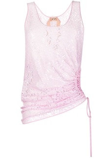 Nº21 floral-lace gathered tank top