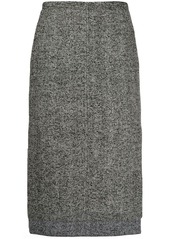 Nº21 Herringbone tweed step-hem skirt