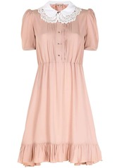 Nº21 lace-collar short-sleeve dress