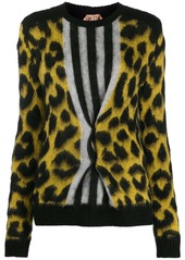 Nº21 leopard knit striped jumper