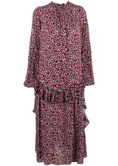 Nº21 leopard print frilled midi dress
