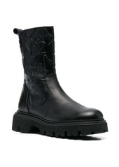 Nº21 logo-embossed combat ankle boots