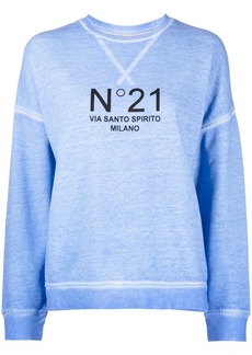 Nº21 logo-print detail sweatshirt