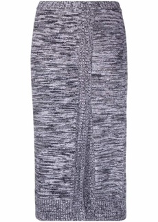 Nº21 mélange-knit mid-length skirt