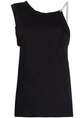 Nº21 one-shoulder chain strap top