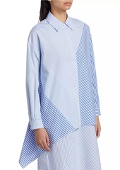 Naadam Asymmetric Patchwork Button-Front Shirt