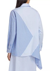 Naadam Asymmetric Patchwork Button-Front Shirt