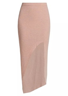 Naadam Asymmetric Wool & Cashmere Midi-Skirt