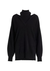 Naadam Cashmere Cut-Out Turtleneck Sweater