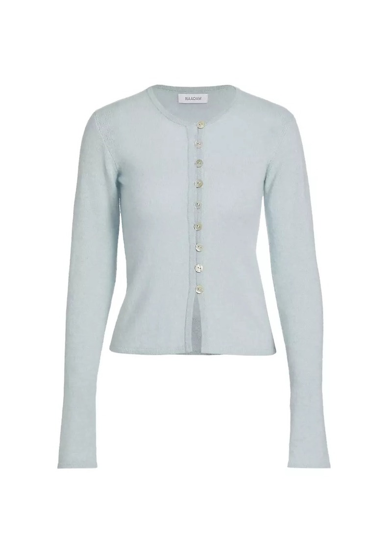 Naadam Cashmere Shell Button Fitted Cardigan