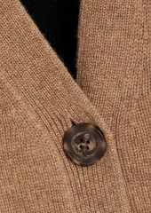 Naadam - Asymmetric two-tone wool and cashmere-blend cardigan - Brown - S