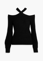 Naadam - Cold-shoulder ribbed cashmere sweater - Black - S