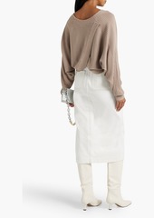 Naadam - Cropped draped knitted cardigan - Neutral - M
