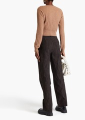 Naadam - Cropped ribbed wool and cashmere-blend cardigan - Brown - L