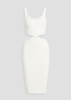 Naadam - Cutout twisted ribbed cotton-blend dress - White - M