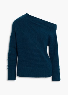 Naadam - Off-the-shoulder ribbed wool and cashmere-blend sweater - Blue - S