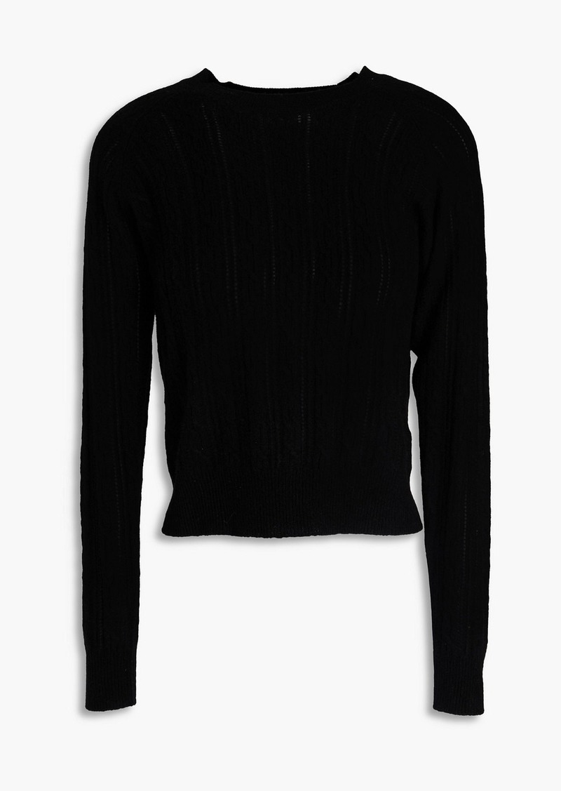 Naadam - Pointelle and cable-knit cashmere sweater - Black - XS