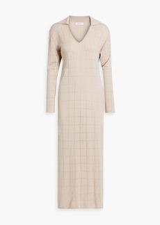Naadam - Pointelle-knit cotton and silk-blend maxi dress - Neutral - S