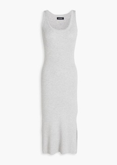 Naadam - Ribbed silk and wool-blend midi dress - Gray - XS