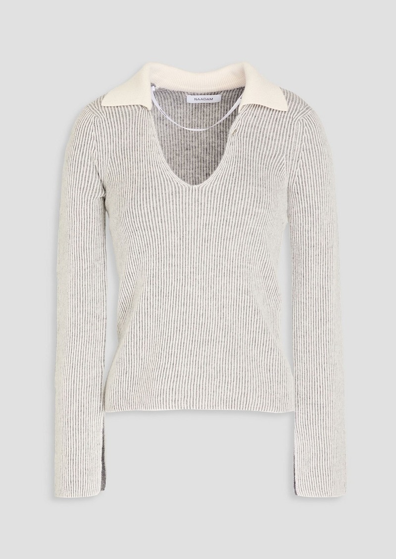 Naadam - Ribbed wool and cashmere-blend polo sweater - White - M